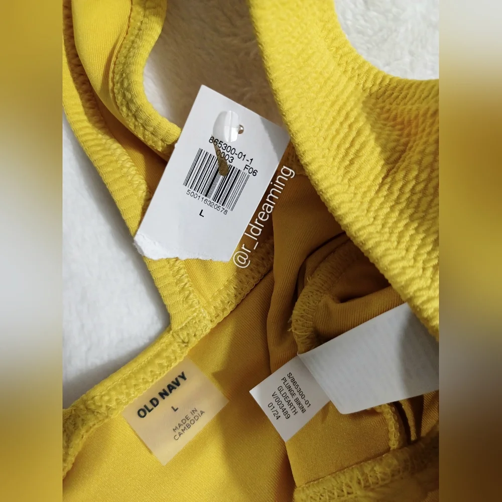 Stylish Yellow V-Neck Swim Or Casual Top Size Large By Old Navy